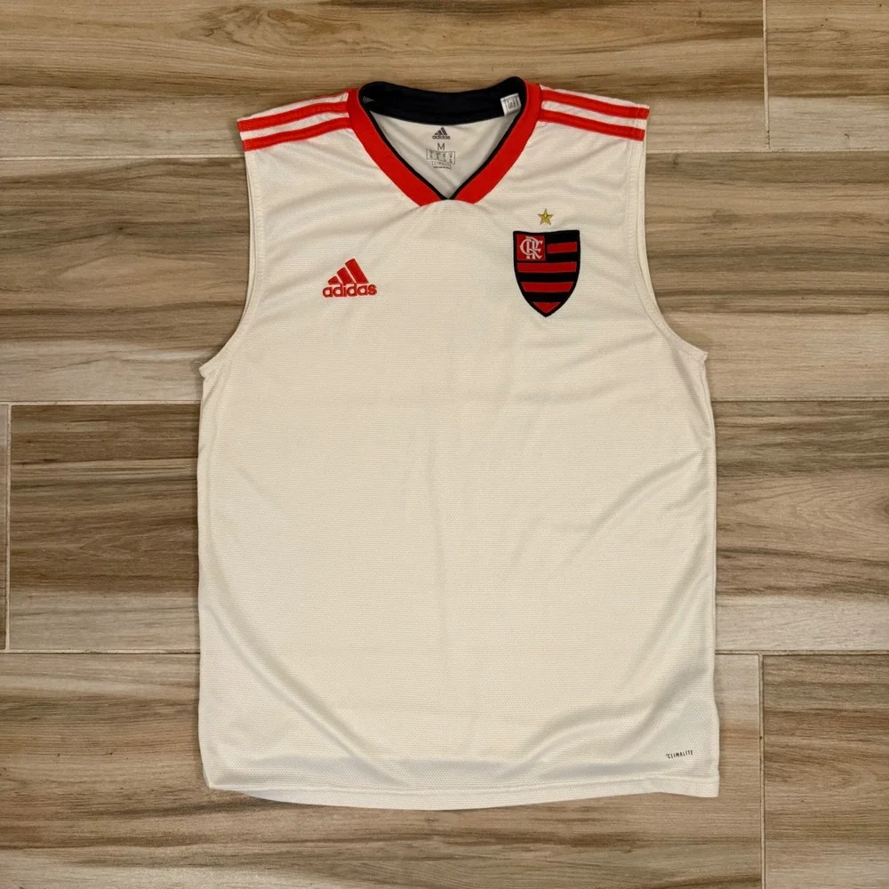 Adidas Flamengo CR Flamengo Training Tank Top White Red Jersey CF9028 Mens M